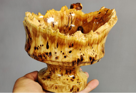 Handmade Wooden Candy Bowl Poplar Burl Wood